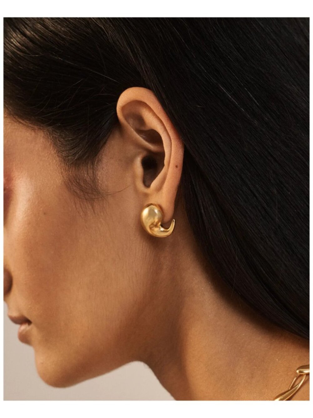 Elegant Sculptural Wrap 18k-Gold Plated Stud Earrings by Monica Vinader